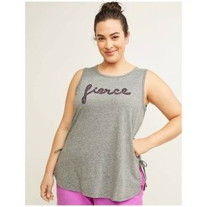 Lane Bryant Livi Active Gray Graphic Tank Top
